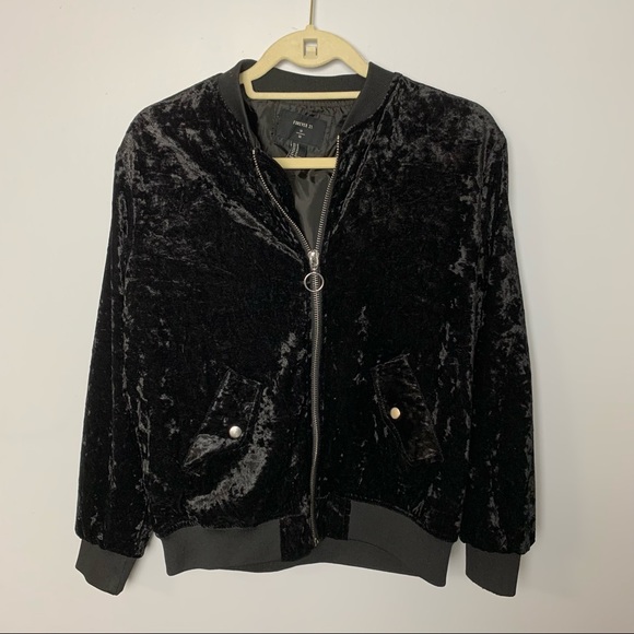 FOREVER 21 Crushed Velvet bomber jacket - Picture 2 of 6